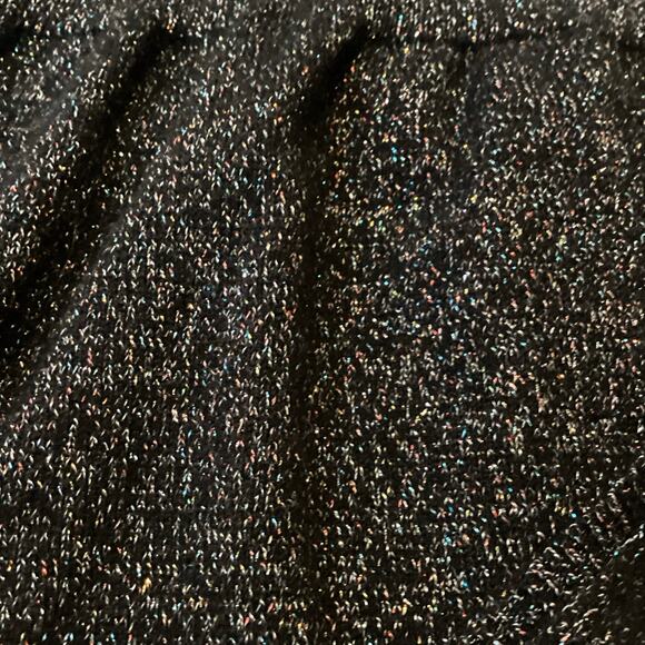 Jumper 1234 Black Multi Color Metallic Shimmer Double V Neck Cashmere Sweater S - Picture 8 of 8